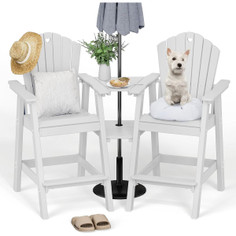 Tall Patio Chairs with Connecting Table (Set of 2) product